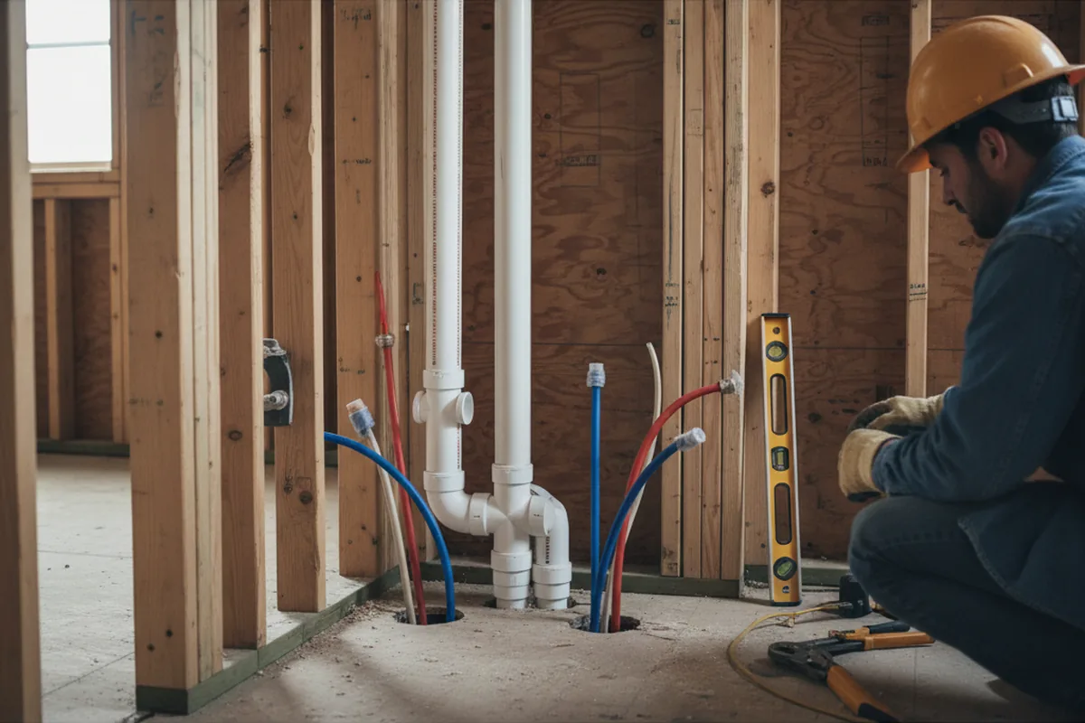 Drain and supply rough-in during Sump Pump Repair in Fontana